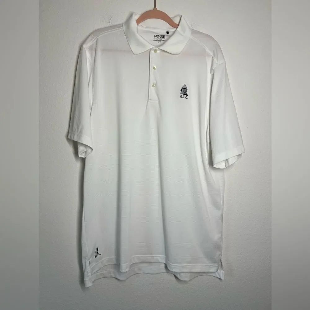 Ping Golf Polo White Size L Short Sleeve